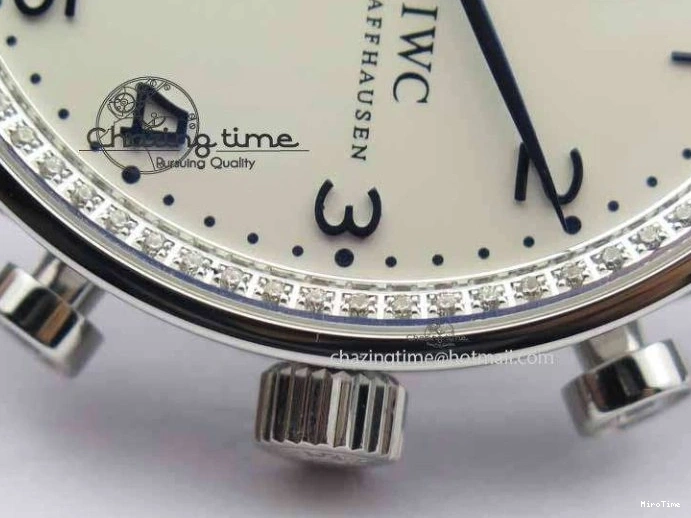 MIROTIME 0705 Portuguese IW3714 Diam ZF V2 1:1 Best Edition White Dial Blue Makers On Blue Leather Strap A79350 (Slim Movement) Stylish 7248